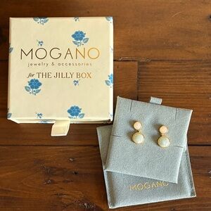 Gold and Cream Double Drop Earrings